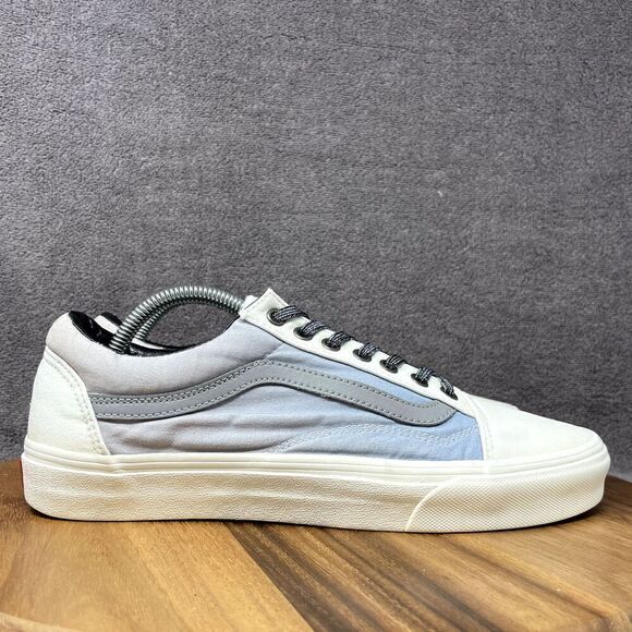 Vans Old Skool Classic White Marshmallow Blue Skate Shoe Sneaker Men's Size 10 - Picture 1 of 9